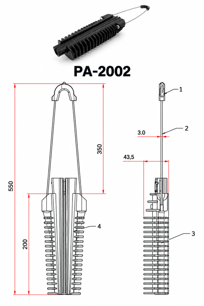 PA-2002 dimension drawing