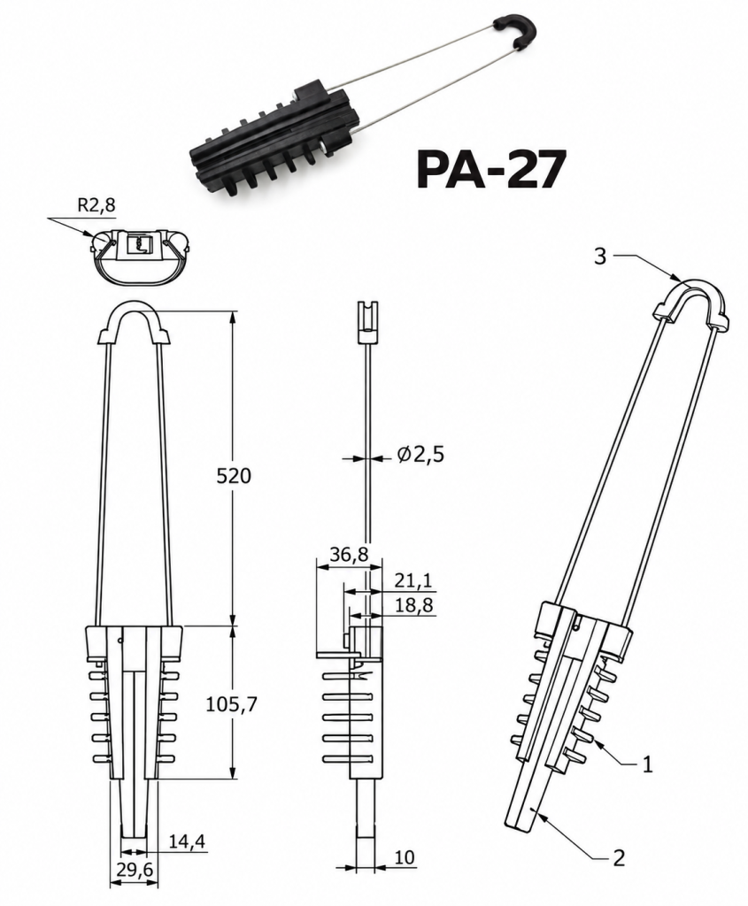 PA-27 dimension drawing