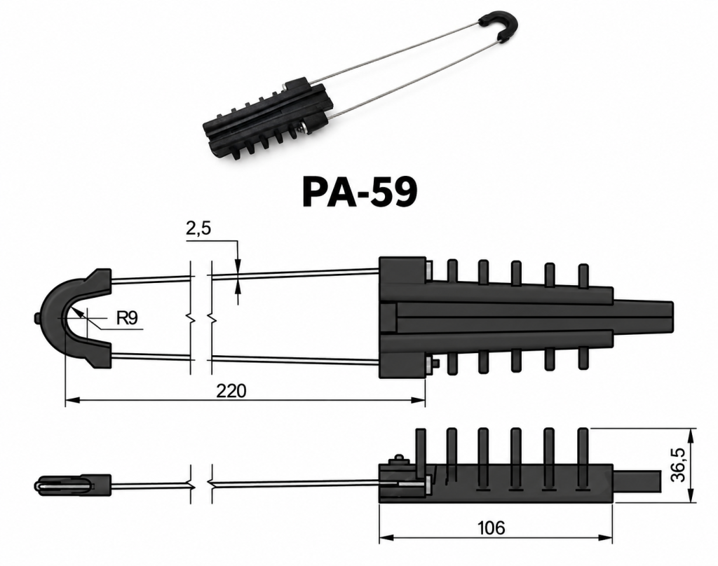PA-59 dimension drawing