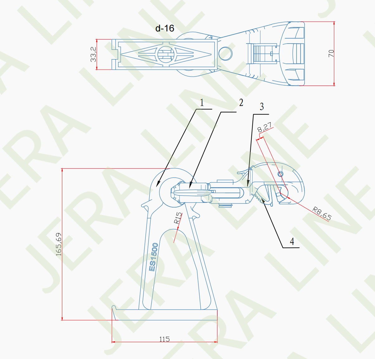 ES-1500 source dimension drawing