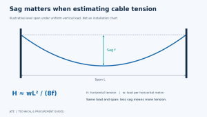 ADSS cable sag and horizontal tension comparison for the same span and load